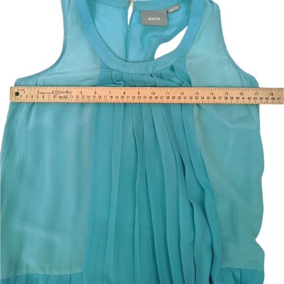 Anthropologie Maeve Pleated Racerback Shift Dress Womens Medium Petite Chiffon - Picture 11 of 14